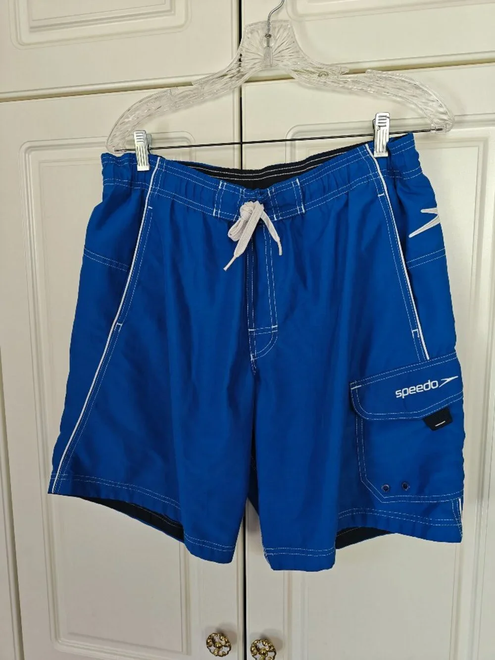 Speedo Men's Blue Swim Shorts, Size Medium